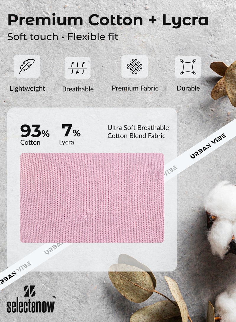 Selecta Now Ladies Sleeveless Cotton T-Shirt Baby Pink Breathable Contrast Piping Tank Top Soft Stretchable Women’s T Shirt - Image 5